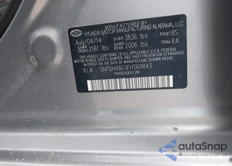 2015 Hyundai Elantra Se from USA, damaged, VIN 5NPDH4AE0FH569843